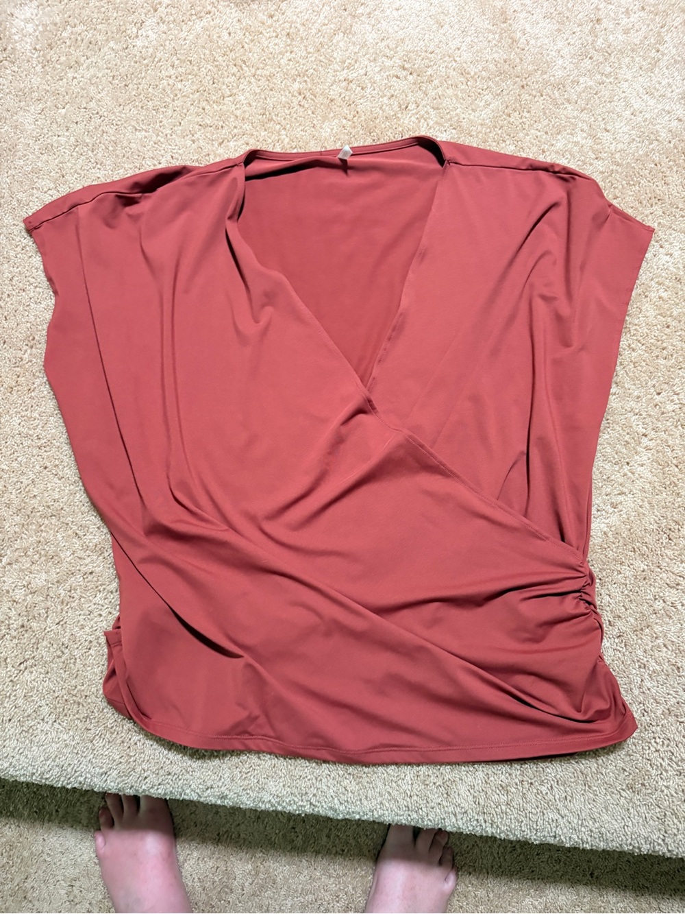 Women’s HALARA Rust Wrap-Style Top - Sleeveless Drape